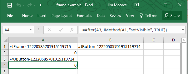 JFrame in Excel